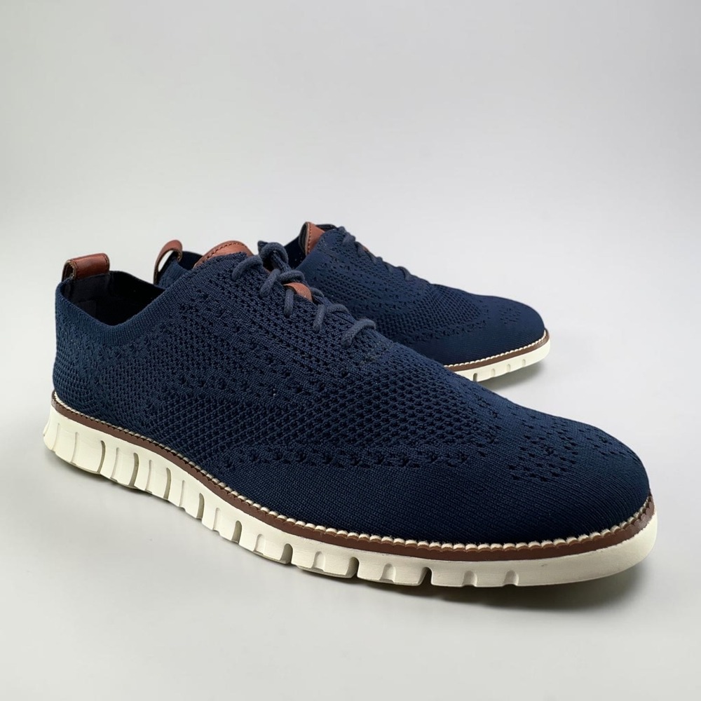 Cole Haan Remastered Stitchlite Wingtip Oxfords Mens 9.5 Navy ZEROGRAND C24947